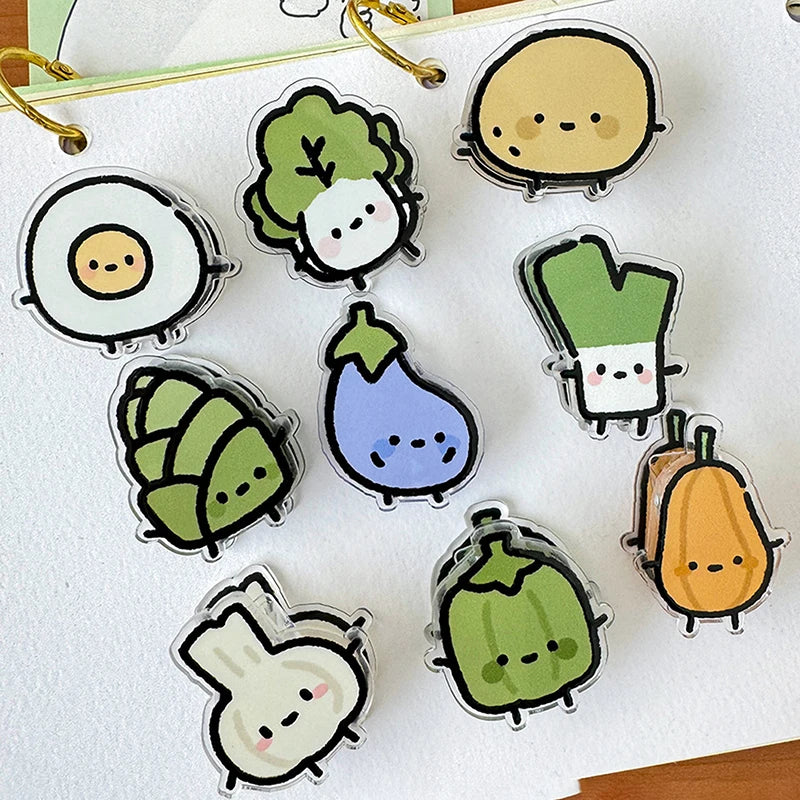 1pair Cute INS Animated Fruit Cartoon Sealing Clip Note Pp Decoration Qme