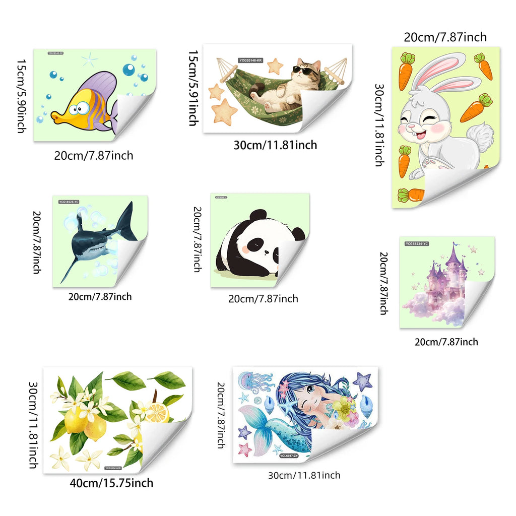 Self-adhesive Pvc Bathroom Home Decoration Green Dream Fun Pattern Qme