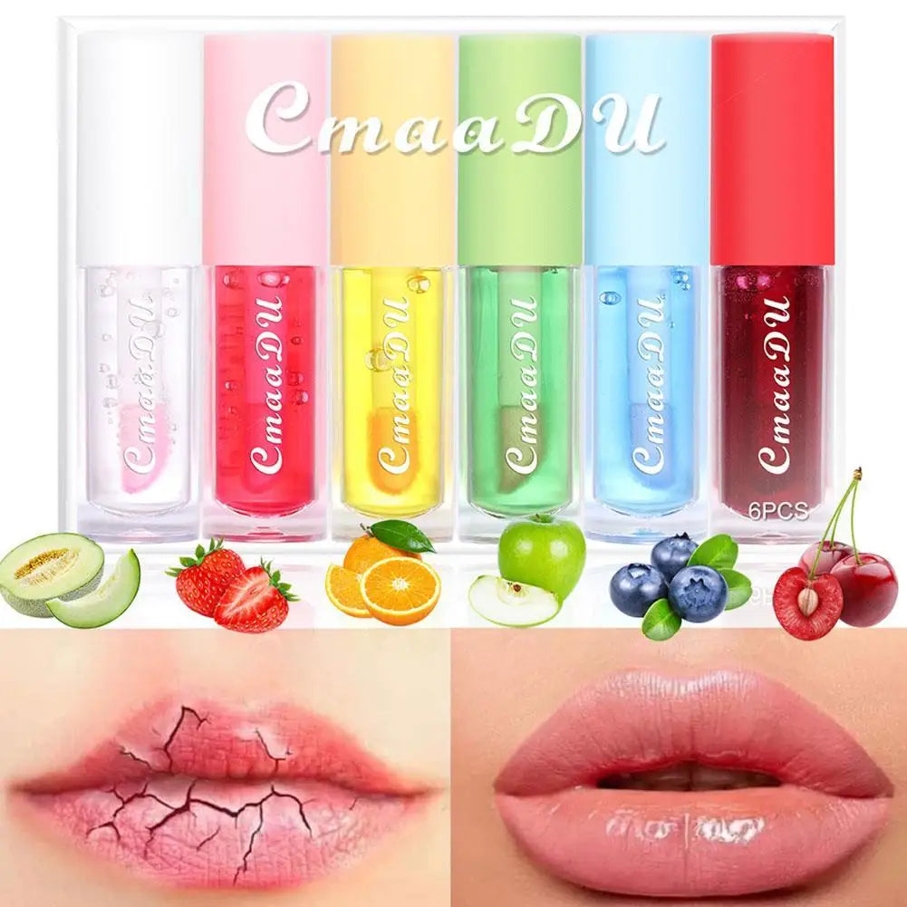 Fruit Flavored Discolored Lip Balm Jelly Magic Color Changing Lipstick Girl Moisturizing Nourishing Lasting Lip Gloss Glaze Care Qme