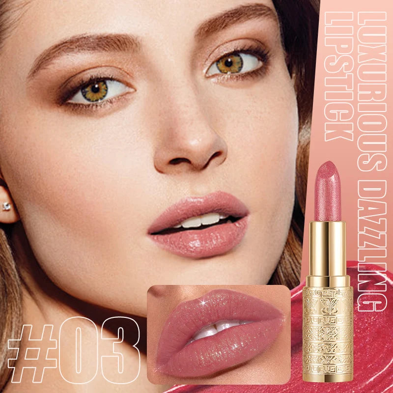 Shining Lipstick Long-lasting Formula Vibrant Colors Easy Apply Qme 03