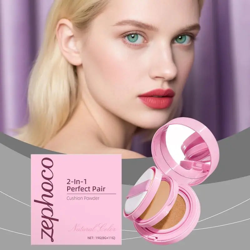 1 Cushion Compact Natural Skin Tone Makeup Concealer Long Lasting Oil Qme