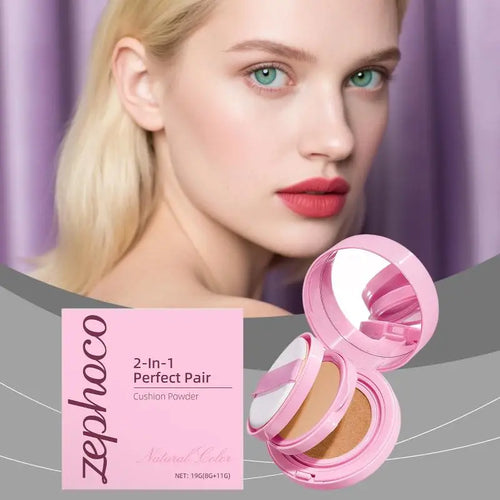 1 Cushion Compact Natural Skin Tone Makeup Concealer Long Lasting Oil Qme