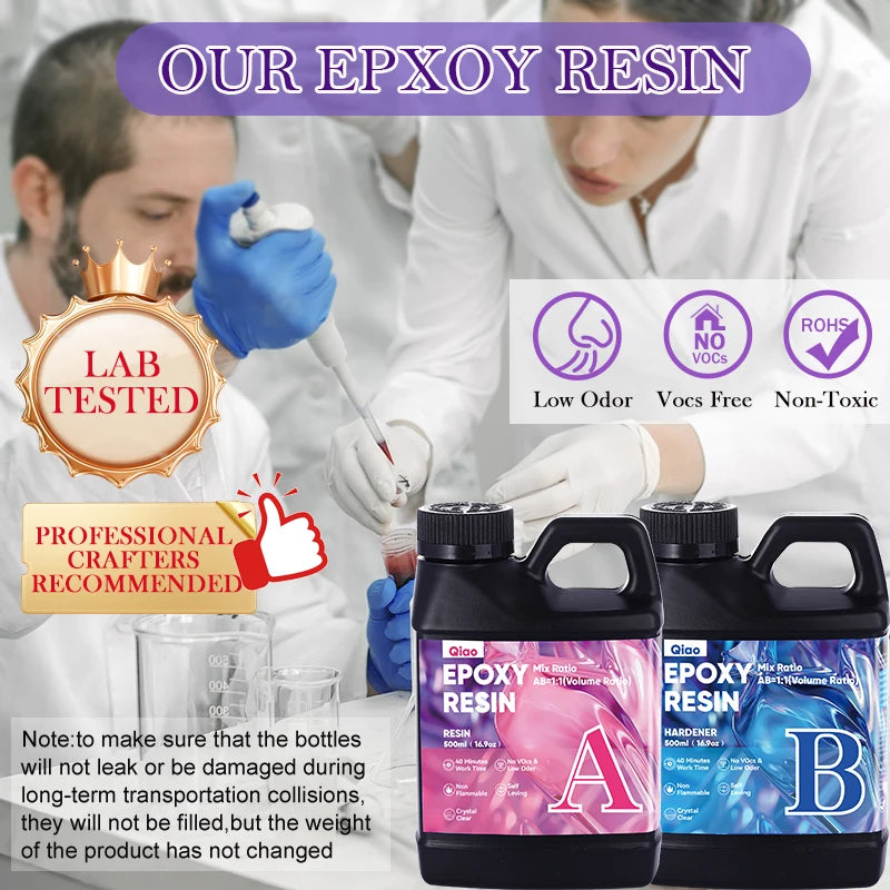 Ultra Clear Fast-Drying Epoxy Resin– 1:1 Ratio, Heat Resistant Resin for Resin Crafts, Wooden Countertops & Creative Projects Qme