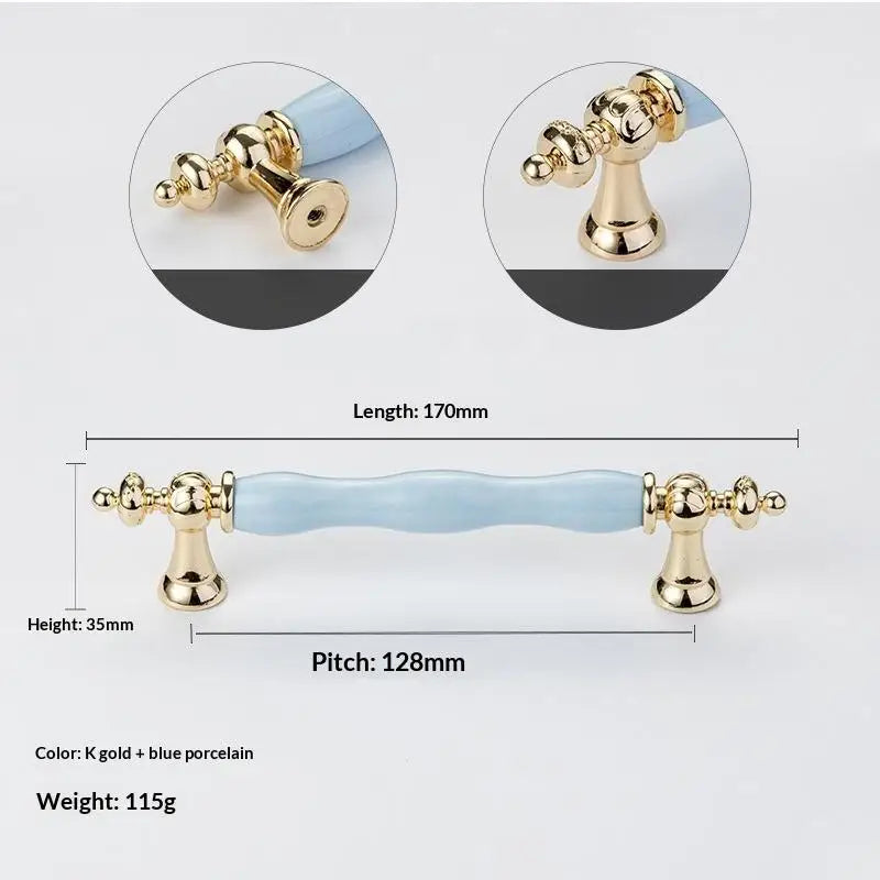 Modern Colored Ceramic Furniture Handle Golden Wardrobe Cabinet Handles Closet Door Knob Dressing Table And Drawer Pull Hardware Qme A13