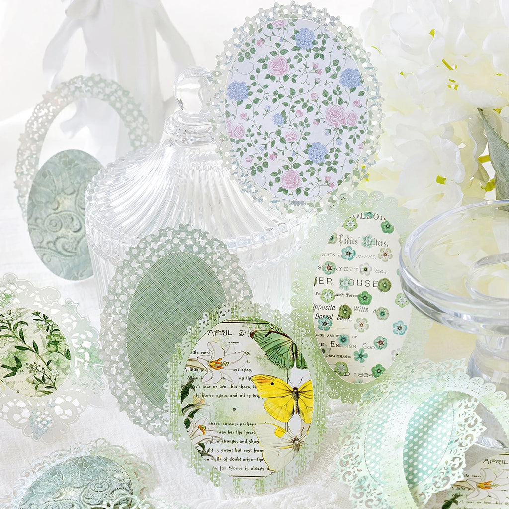 10 pcs Large size Hollow lace material paper DIY Scrapbooking Diary Album Creativity handmade Decorative Junk Journal Supplies Qme