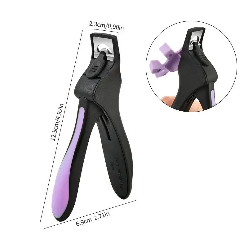 U-shaped French False Nail Scissors Clipper Positioning Adjustable Qme Purple
