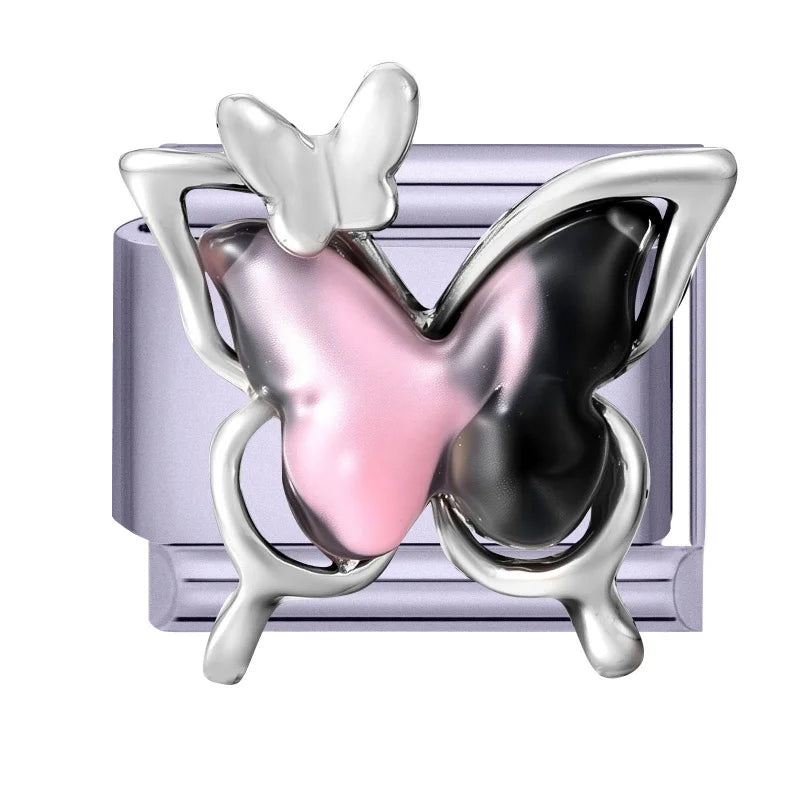 Fashion Zircon Bow Butterfly Cute Rabbit Italian Charms Links DIY