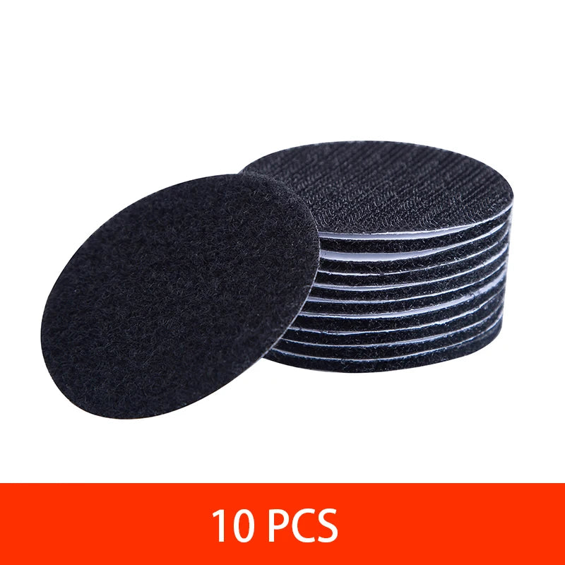 10pcs Universal Non-Slip Hook And Loop Fastener Tape 60mm Car Carpet Tape Home Floor Mat Bed Sheet Sofa Cushion Fixing Sticke Qme 60mm 10pcs-black