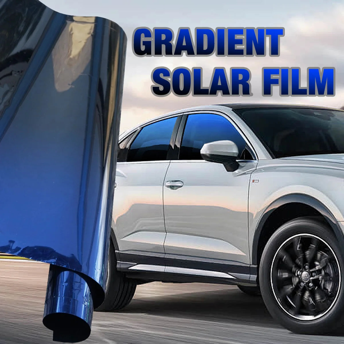 Universal Gradient Solar Window Tint Film Color Changing Car Sunshade Front Windshield Heat Insulation Shade Protector Qme