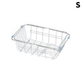 Extendable Sink Drainer Dish Vegetable Fruit Washing Basket Kitchen Qme Silver S