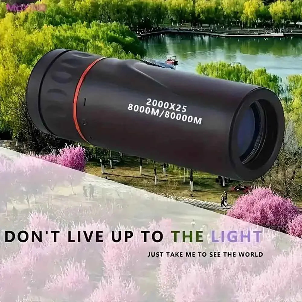 2000x25 HD Monocular Telescope Mini Portable Telescope Outdoor Camping Hunting Birdwatching Travel Hiking Fishing Telescopes Qme