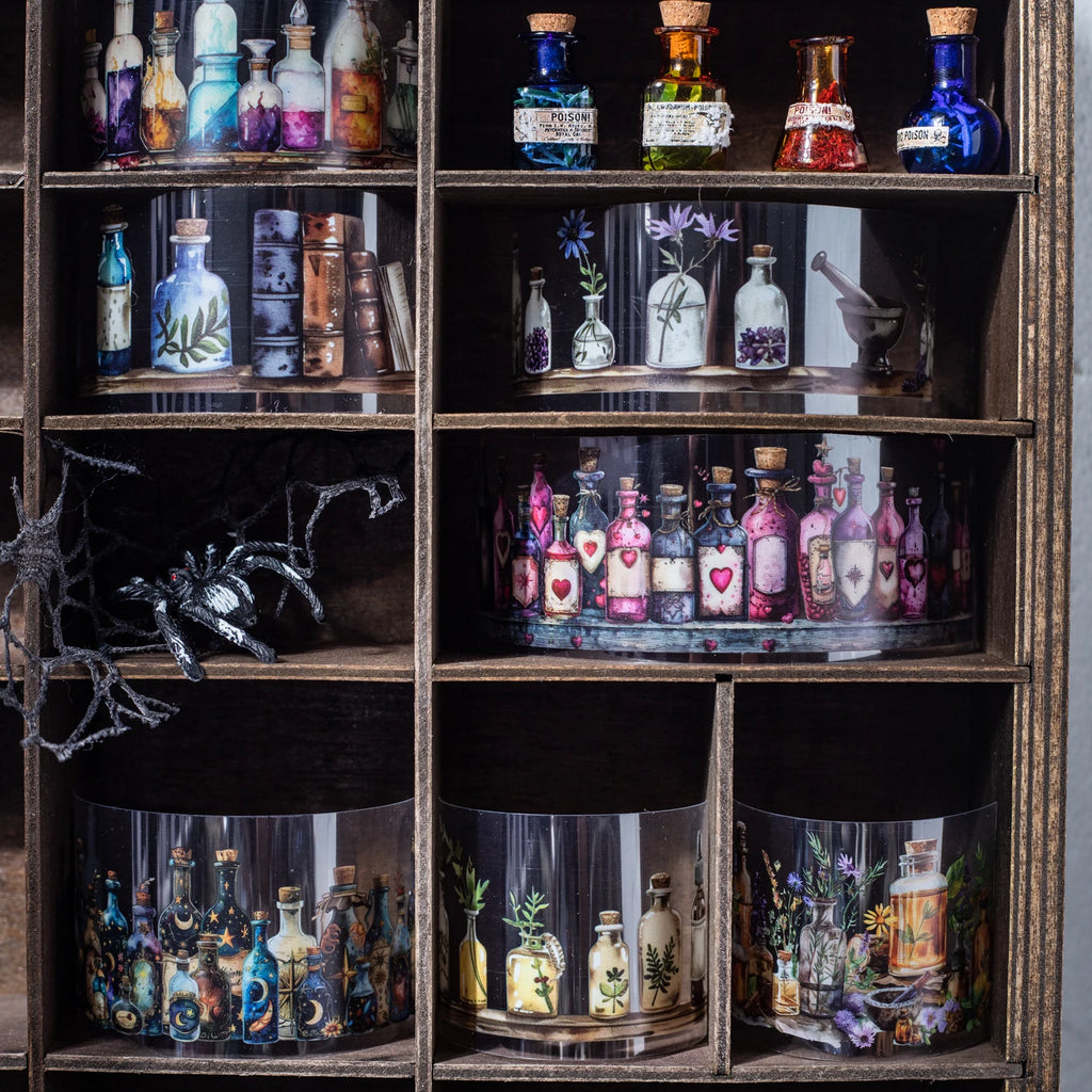 4cm*2m Gothic witch's potion bottle PET Tapes DIY Scrapbooking Stickers Masking Tape Collage Journal Creative Stationery Tapes Qme
