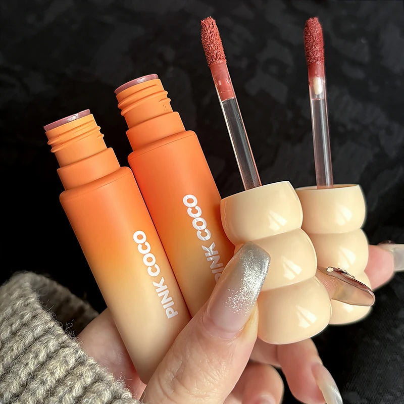 PINK COCO Sunset Galaxy Lip Glaze Matte Velvet Mud Low-saturation Qme
