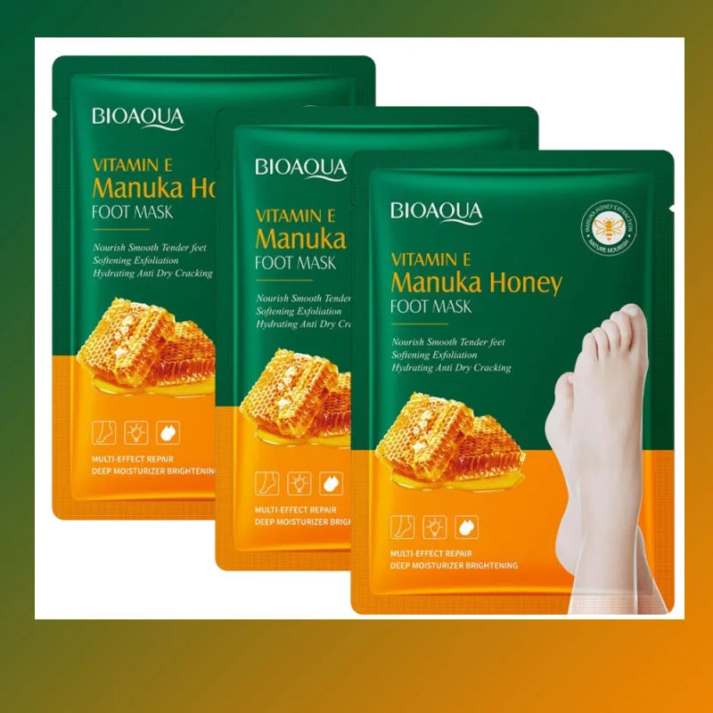 Vitamin E Foot Mask Manuka Honey Nourishing Long-lasting Moisturizing Hydrating Exfoliating Remove Dead Skin Foot Skin Care Qme 3pc
