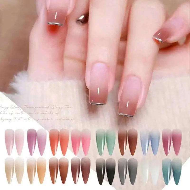 Gradient Nail Powder Palette Colors Glitter Pigment Solid Qme
