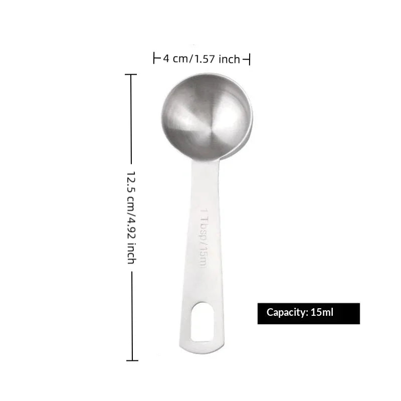Stainless Steel Measuring Spoon 1 5 Scale Ruler Kitchen Cooking Qme 15ml