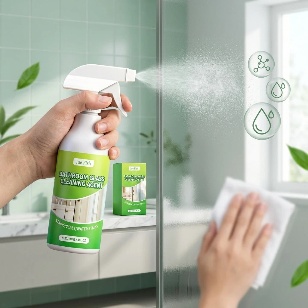 Bathroom Cleaning Spray Eliminate Hard Water Spots & Soap Scum Restore Glass Luster Fast-Acting Multi-surface Limescale Remover Qme