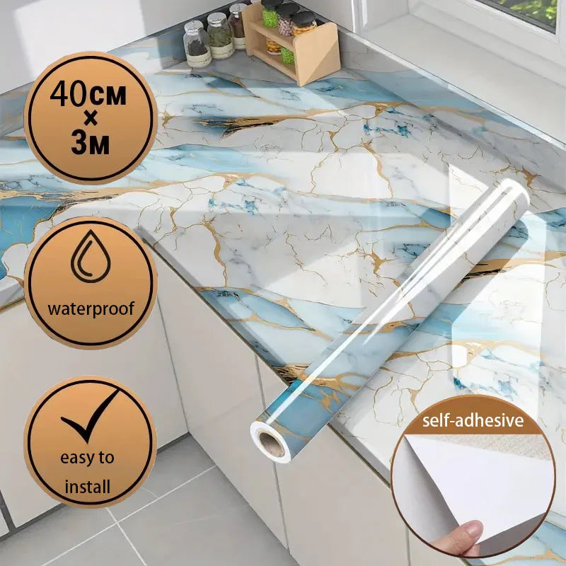 Kitchen Stickers Self-adhesive for Kitchen Special Accessories Waterproof Wallpaper Gas Stove Shield High Temperature Resistance Qme