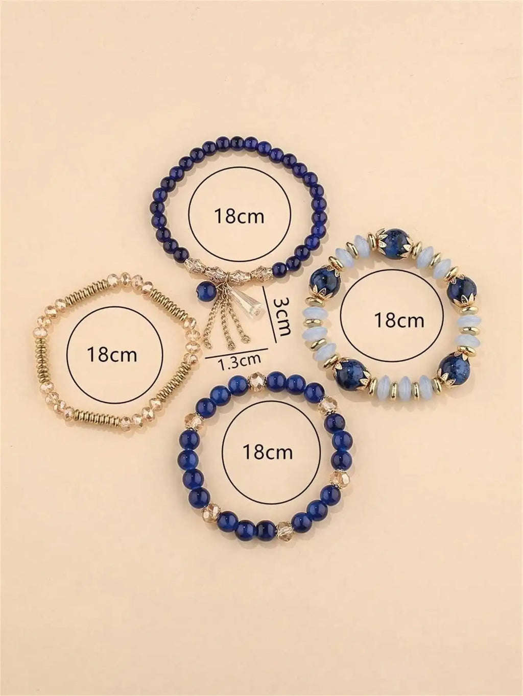 Random Crystal Bead Bracelet Imitation Agate Pearl Tassel Chain Qme