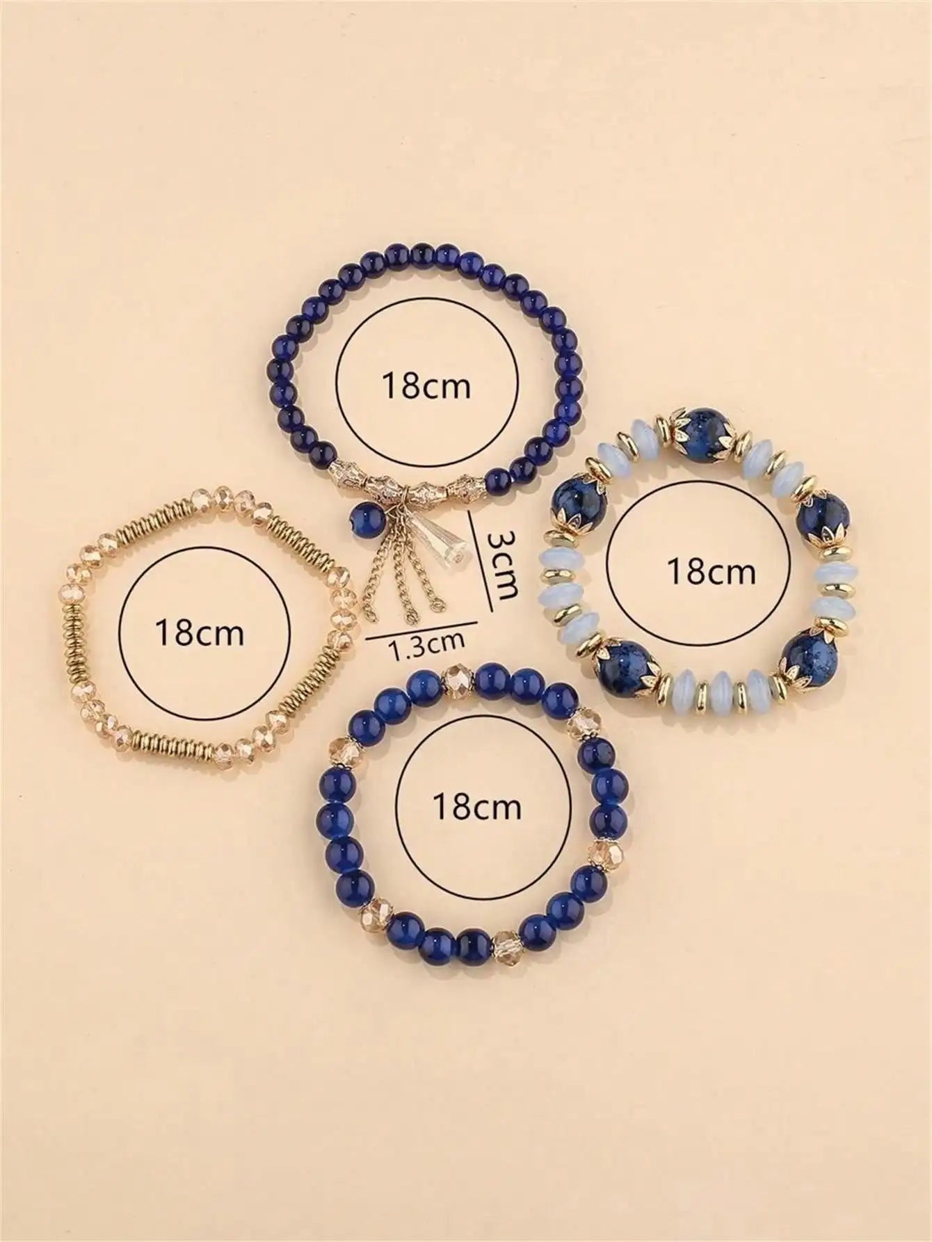 Random Crystal Bead Bracelet Imitation Agate Pearl Tassel Chain Qme