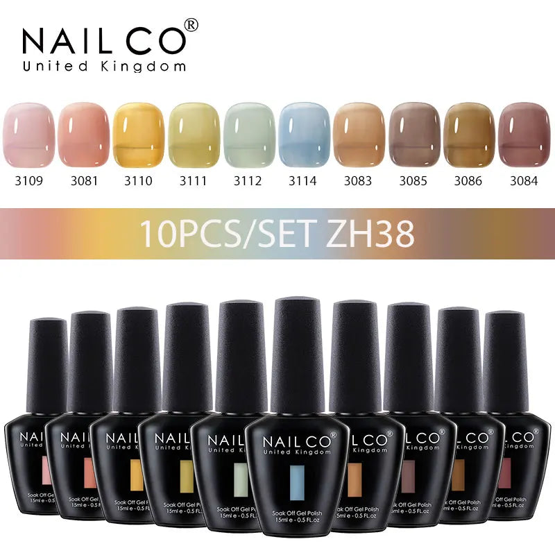 NAILCO Jelly Macarone Gel Polish Nail Art All Manicure Semi-permanent Qme NC-10H-ZH38