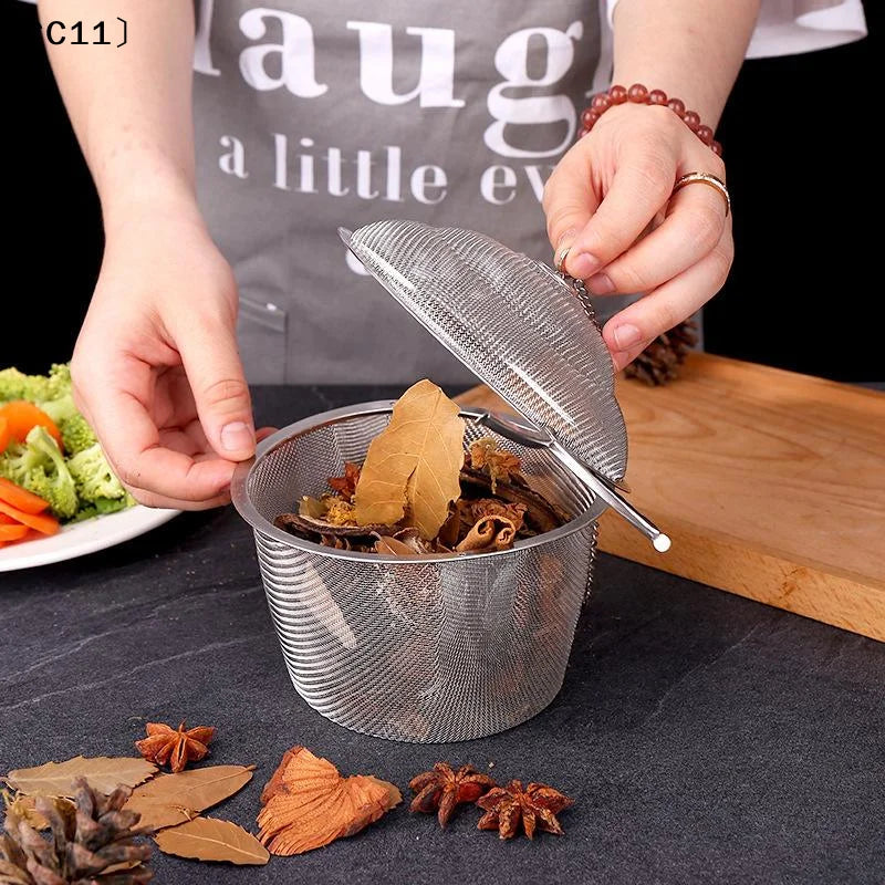 Tea Coffee Stew Spice Soup Herbal Sieve Infuser Reusable Stainless Qme