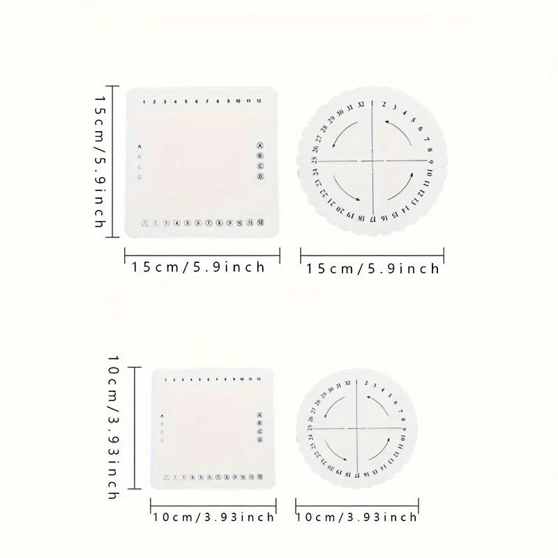 Beading & Braiding Disc Set - Round & Square Shapes For Diy Jewelry Making, Bracelets, And Crafts - Durable Handcraft Tools Qme