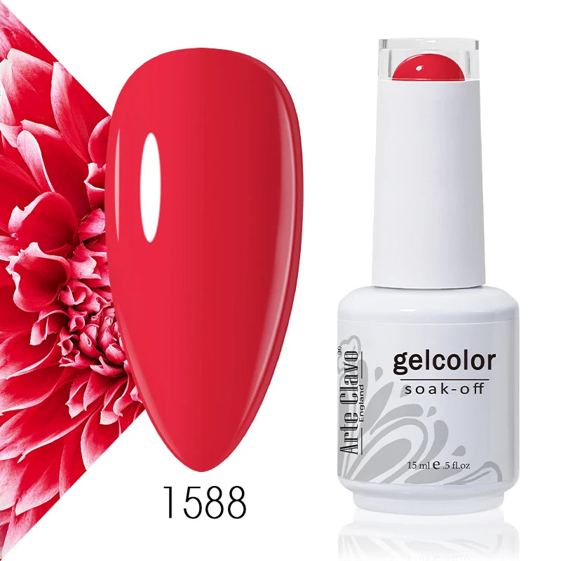 Arte Clavo Solid Gel Nail Polish Rainbow Summer Varnish Soak Off Qme