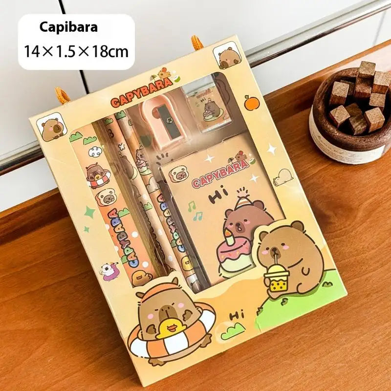 Cute Cartoon Capybara Pencil Stationery Kawaii Eraser Sharpener Qme A4