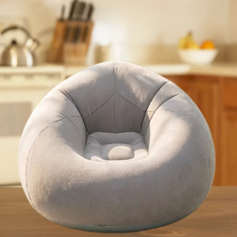 Portable Inflatable Round Air Sofa Soft Lazy Lounge Chair Indoor Outdoor Camping Relax Seat Qme