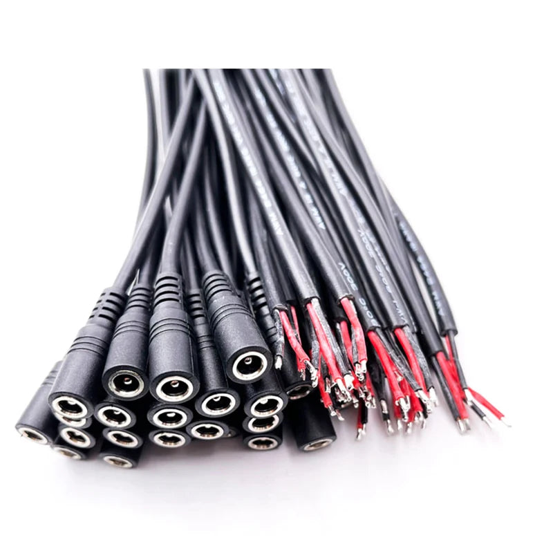 10Pcs 5.5x2.1 Plug DC male or Female Cable Wire Connector For 3528 5050 LED Strip Light. Qme