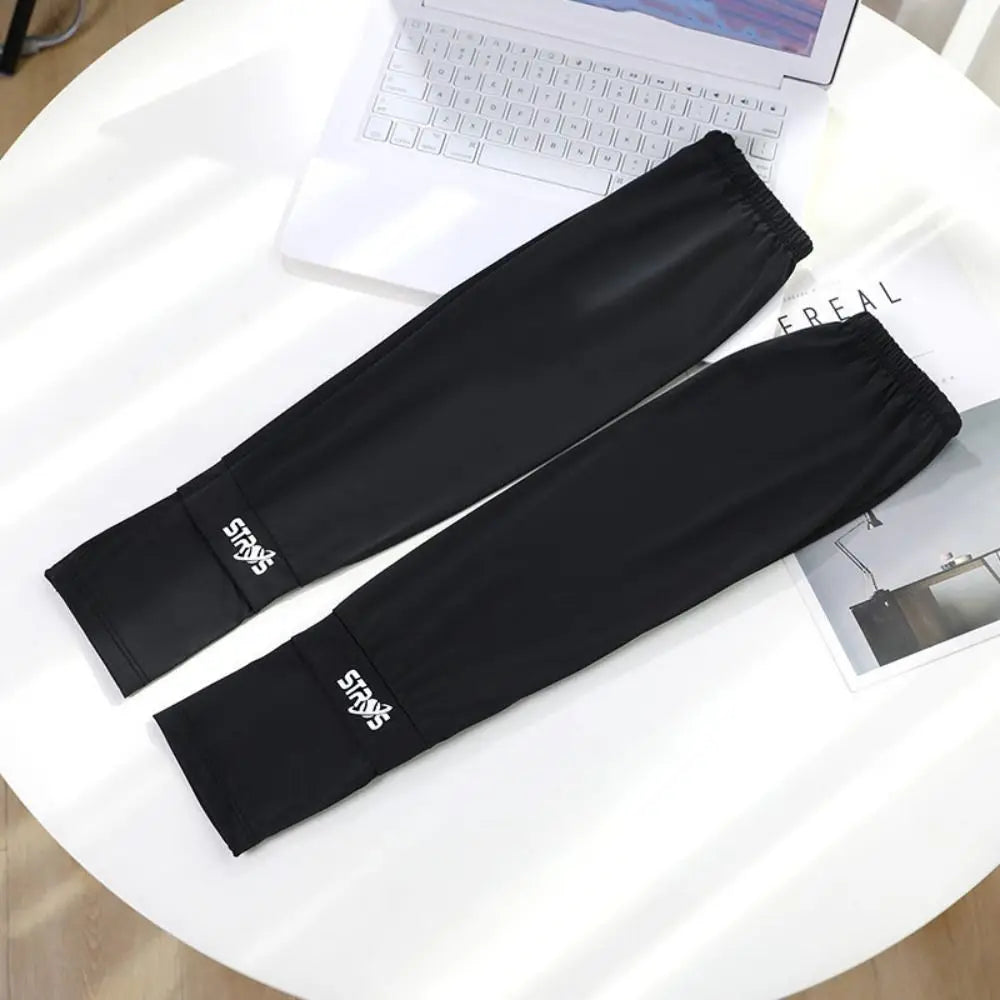 Thin Loose Ice Silk Sleeves UV Insulation Sun Protection Sunscreen Arm Sleeve Anti-UV Long-sleeved Glove Cycling Gloves Driving Qme