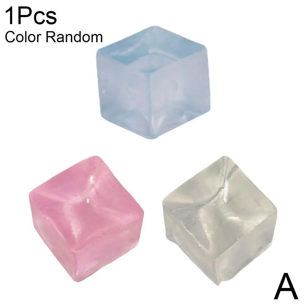 Squeeze Toy Ice Clear Cubes Squishy Toys Fidget Block Stress Ball Qme A
