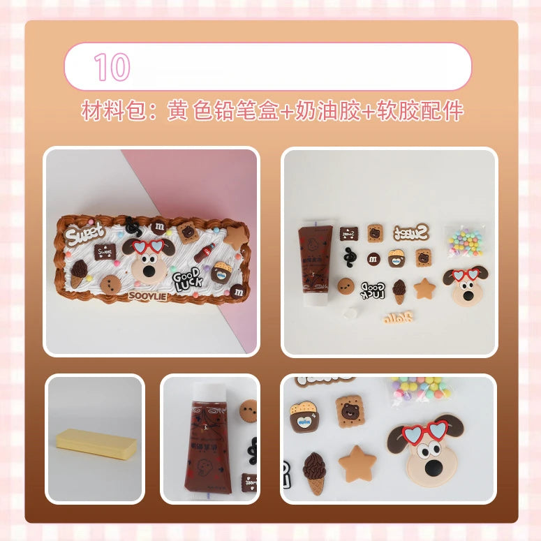 Hello Kitty DIY Pencil Case Student Craft Cream Glue Creative