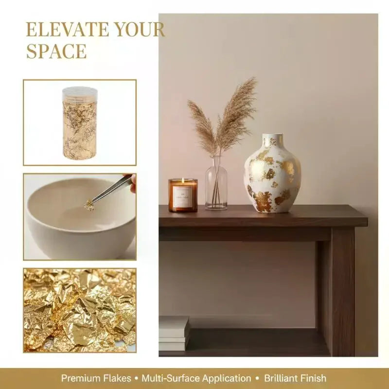2 5 Metallic Foil Flakes Gold Colorful Alloy Arts Nails Painting DIY Qme