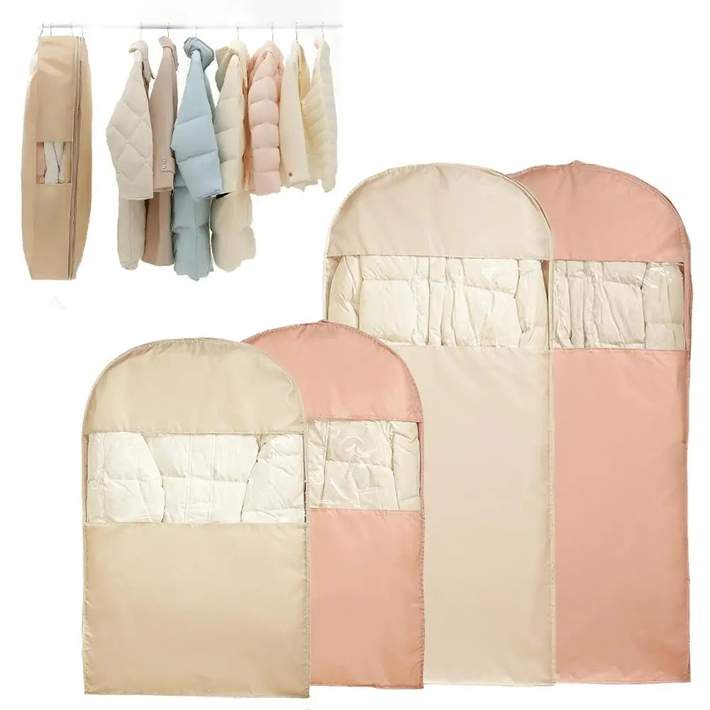 Space Saving Clothing Dust Bag Hangable Garment Self Compression Qme