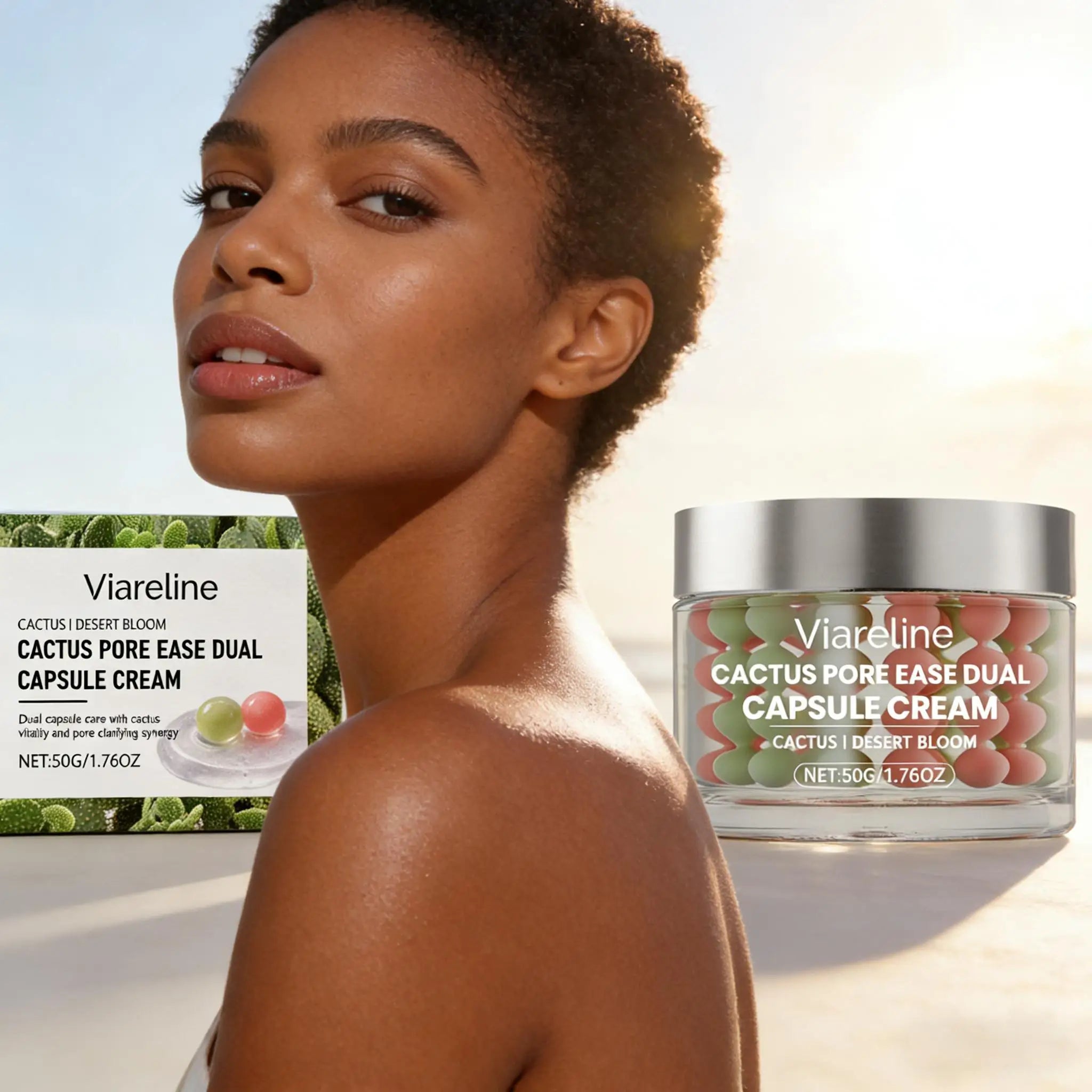 Cactus Capsule Cream Reduce Wrinkle Pore Bounce Lifting Firming Skin Antioxidant Protection Night Face Moisturizing Essence 50g Qme