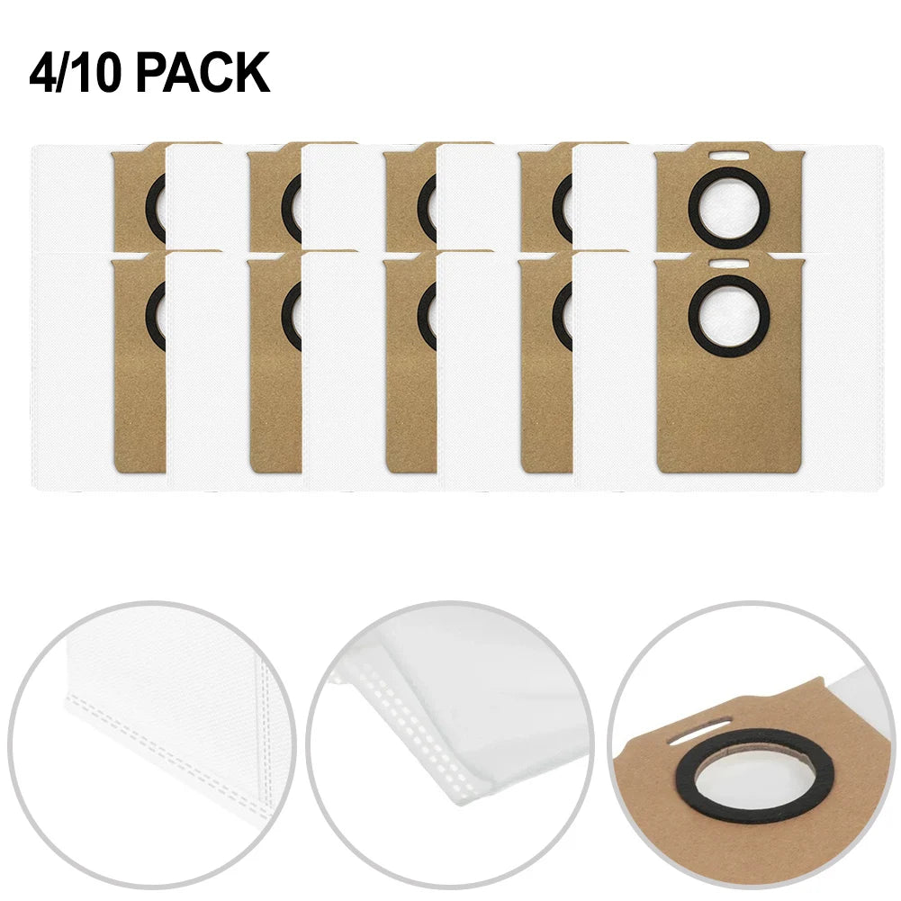 4/10pcs Self-emptying Bags For Ultenic For T20 Pro Robot Vacuum Cleaner Replacement Home Clean Tools Qme