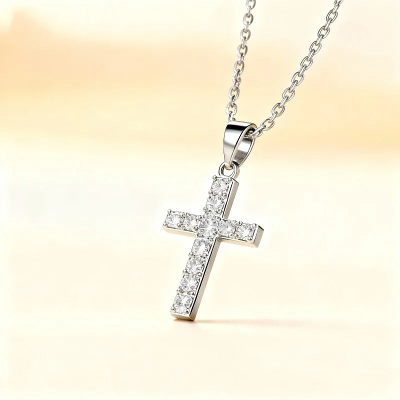 Men's Bling Jewelry Iced Out Watch Cuban Link Chain Cross Pendant Qme