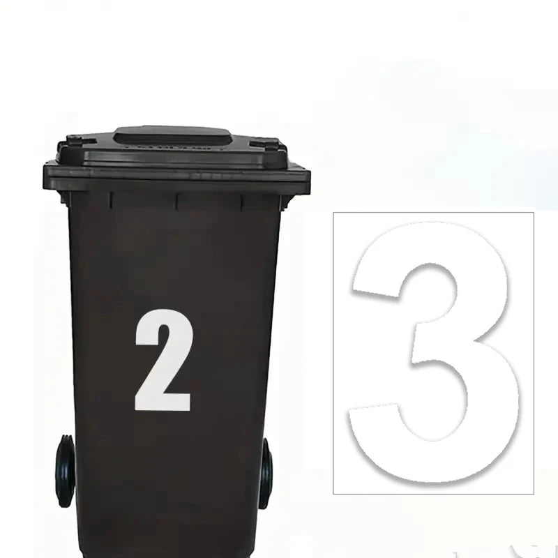 Self-adhesive Trash Can Labels Wheelie Bin Number Sticker Durable Qme