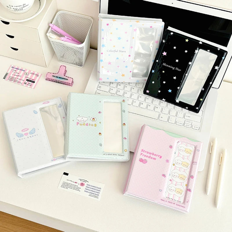 Cartoon Photo Booth Album For 40 Pcs 2x6 Inch Photo Strips Bookmark 20 Pcs 4x6 4R Photo Holder Small Card Storage Book. Qme