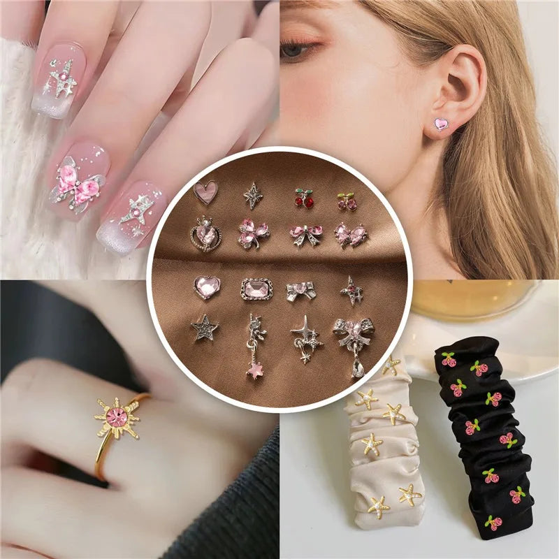 New Colorful Shiny Zircon Bead for Jewelry Making DIY Ring Earrings Hair Clips Accessory Manicure Hair Band Mobile Phone Sticker Qme