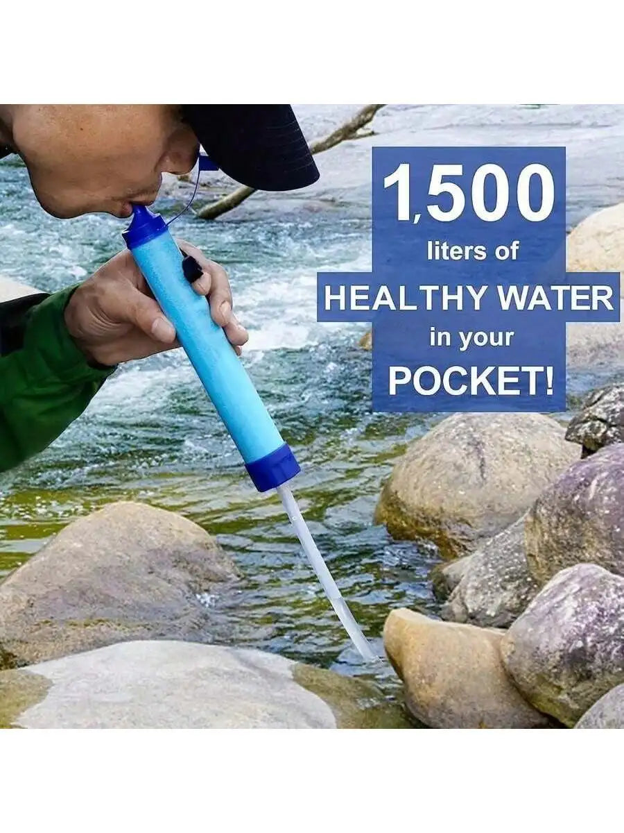 Portable Water Purifier Emergency Rescue Straw Camping Hiking Qme