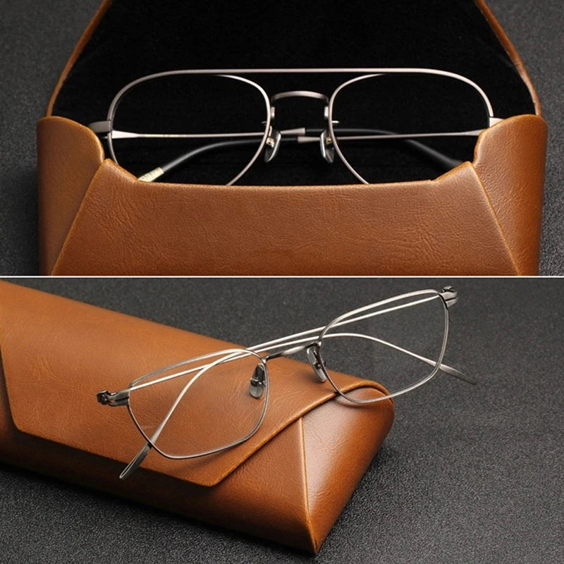 Luxury Myopia Leather Glasses Case Sunglasses Women Eyeglasses Sun Qme