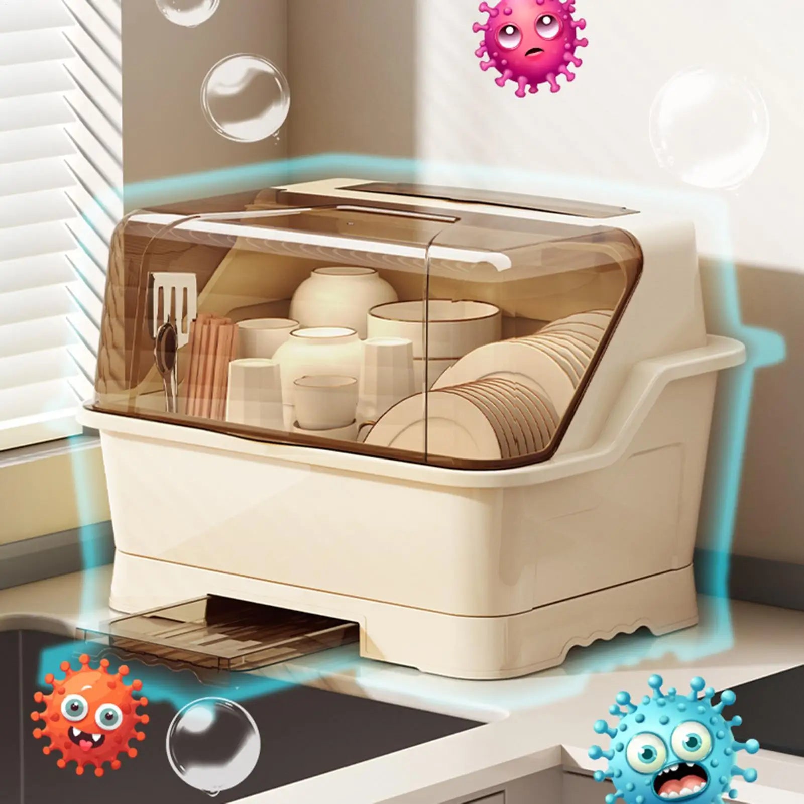 Kitchen Sink Holder Dish Drainage Drying Box Drain Storage Rack For Kitchen Dining Room Bathroom Restaurant Countertop Apartment Qme