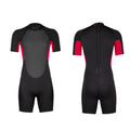 Men's Wetsuit 3mm Neoprene Short Sleeve One Piece Spring Diving Suit Back Front Zip Surfing Diving Swimming Snorkeling Kayaking Qme Red XL