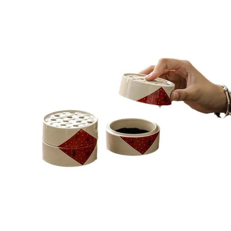 Plant Ash Ceramic Small Incense Burner Indoor Aromatherapy Thread Qme