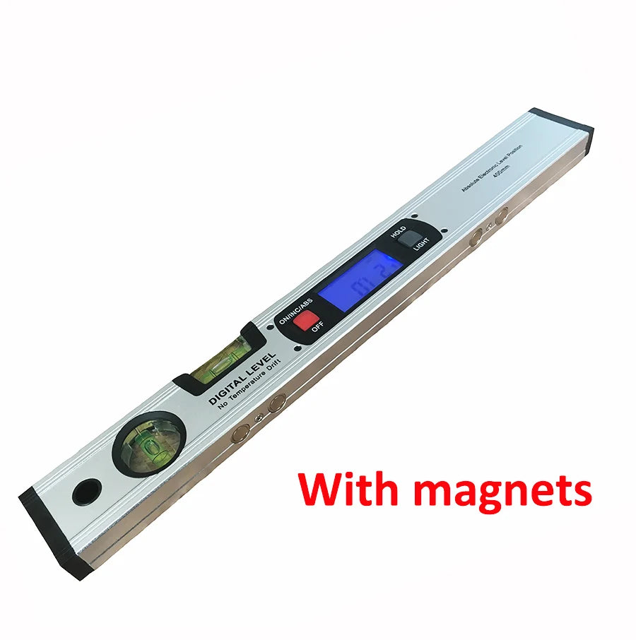 Digital Protractor Angle Finder Inclinometer Electronic Level 360 Qme Silver with magnets