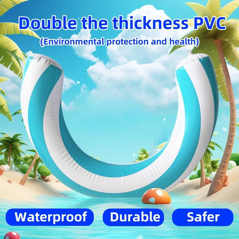 Backyard Pool Party Essential Inflatable Arc-shaped Swim Ring Adults Qme