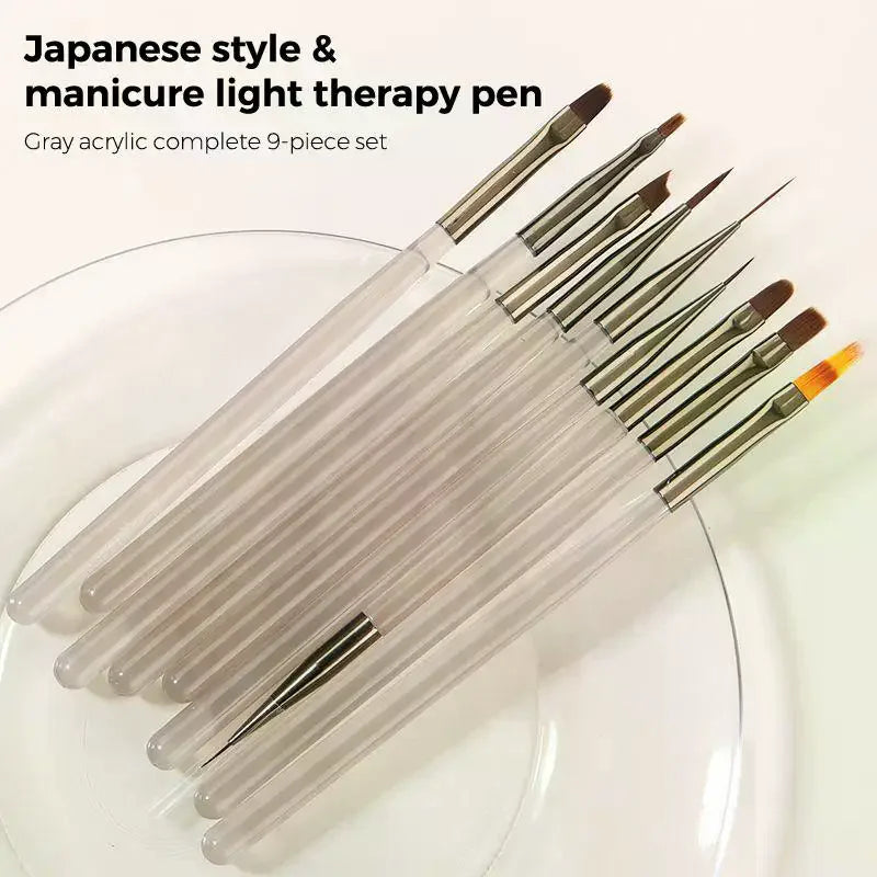 Acrylic Manicure Brush Pen Multi Functional Heads Non-slip Comfort Qme